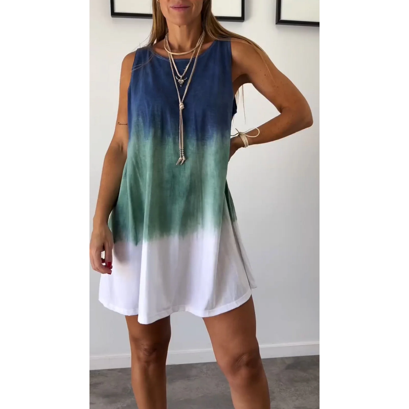 Pamela | Sleeveless Tie Dye Swing Dress