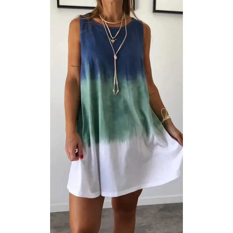 Pamela | Sleeveless Tie Dye Swing Dress