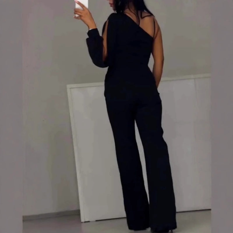 Azlina | One Shoulder Wide Leg Jumpsuit