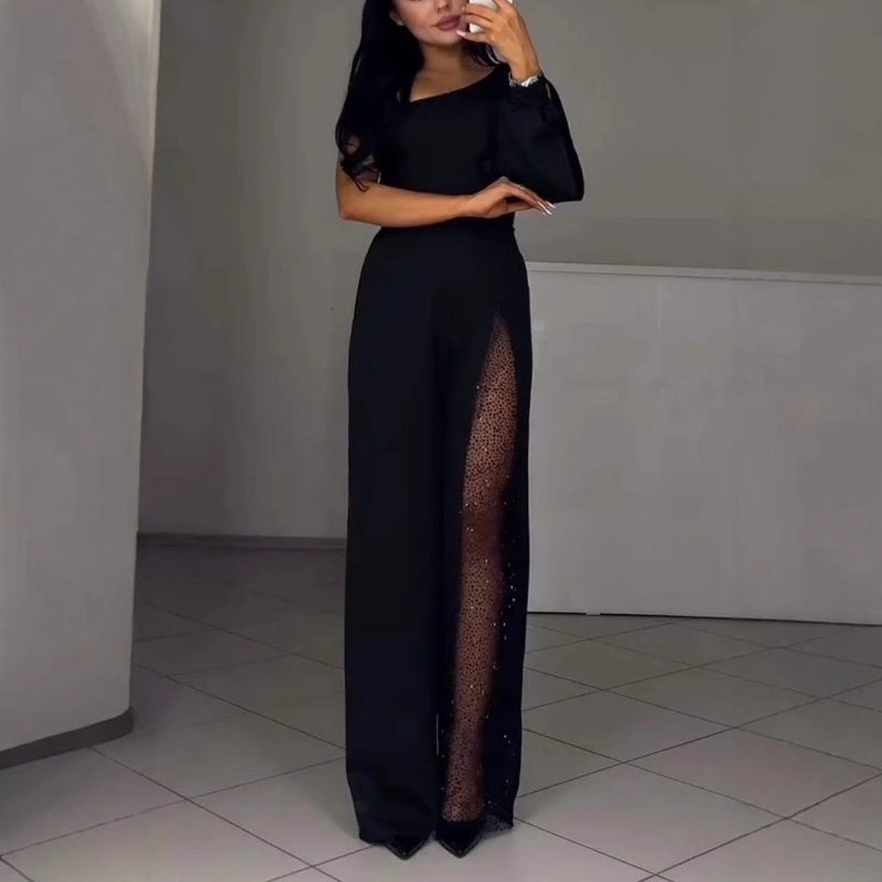 Azlina | One Shoulder Wide Leg Jumpsuit