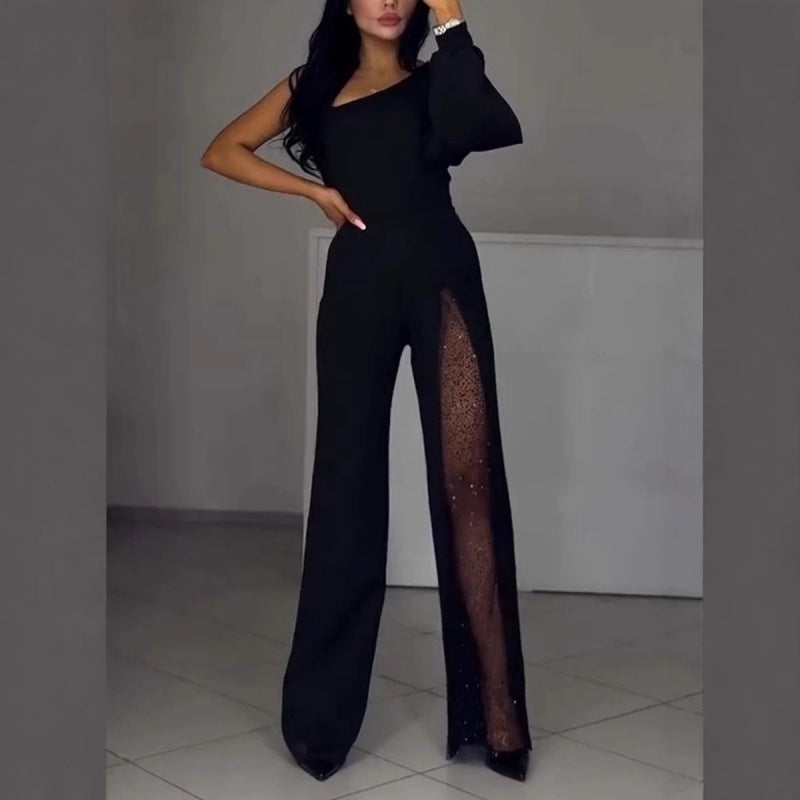 Azlina | One Shoulder Wide Leg Jumpsuit