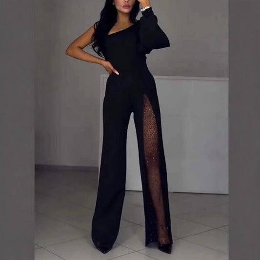Azlina | One Shoulder Wide Leg Jumpsuit
