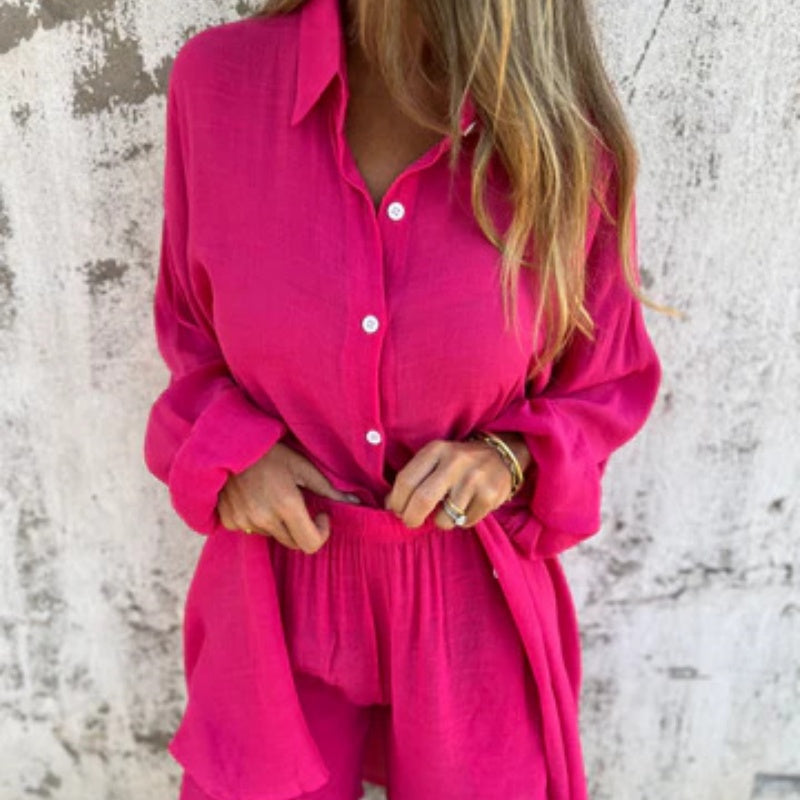 Lorelie | Two Piece Shirt And Shorts Set