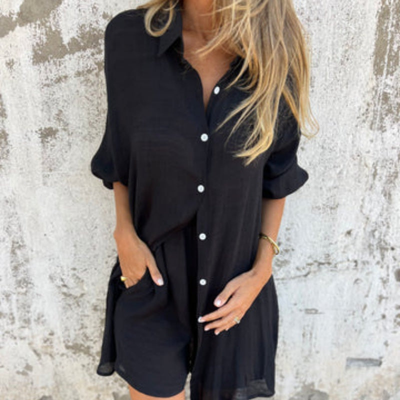 Lorelie | Two Piece Shirt And Shorts Set