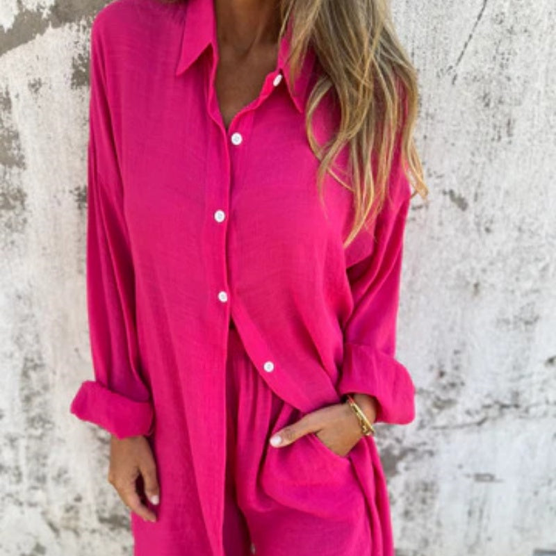 Lorelie | Two Piece Shirt And Shorts Set