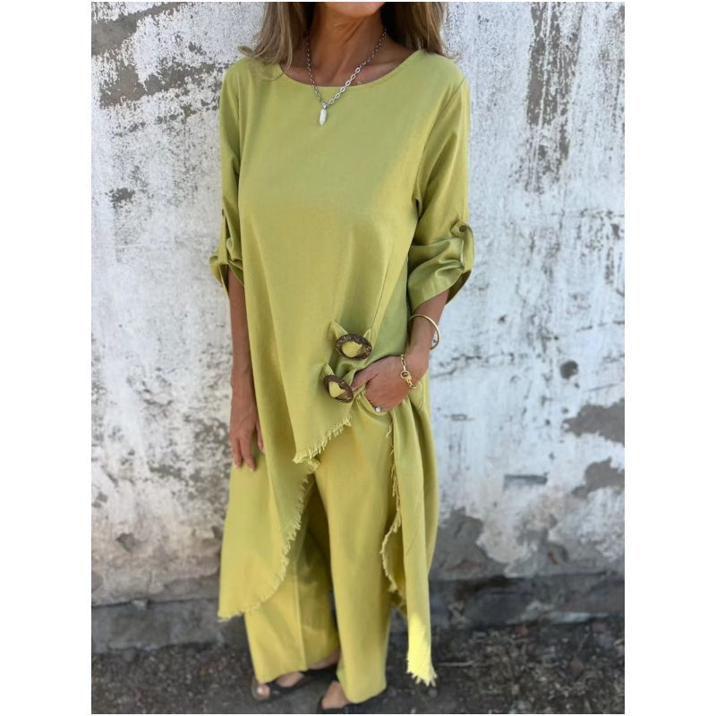 Tilda | Loose Fit Asymmetric Tunic Pant Set