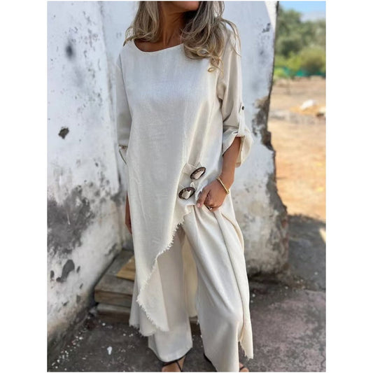 Tilda | Loose Fit Asymmetric Tunic Pant Set