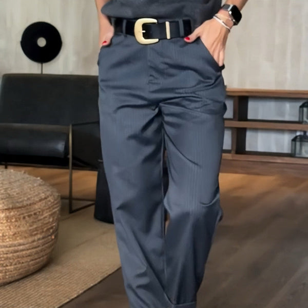 Angelina | Straight Leg Pinstripe Trousers