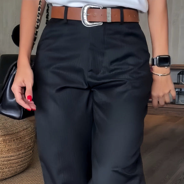 Angelina | Straight Leg Pinstripe Trousers