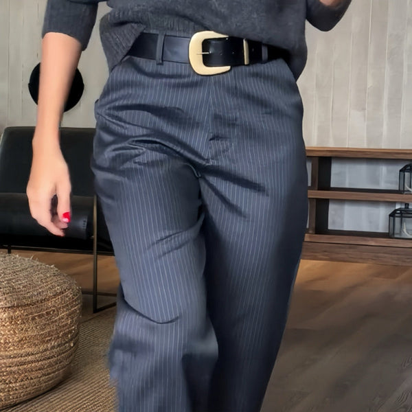 Angelina | Straight Leg Pinstripe Trousers