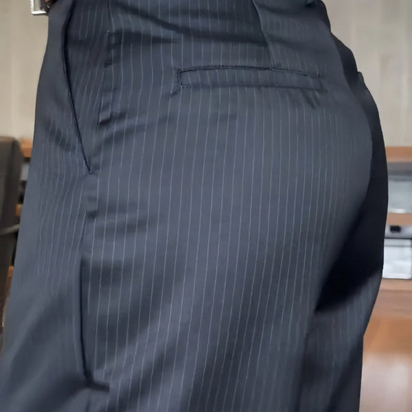 Angelina | Straight Leg Pinstripe Trousers
