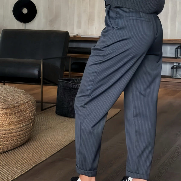 Angelina | Straight Leg Pinstripe Trousers