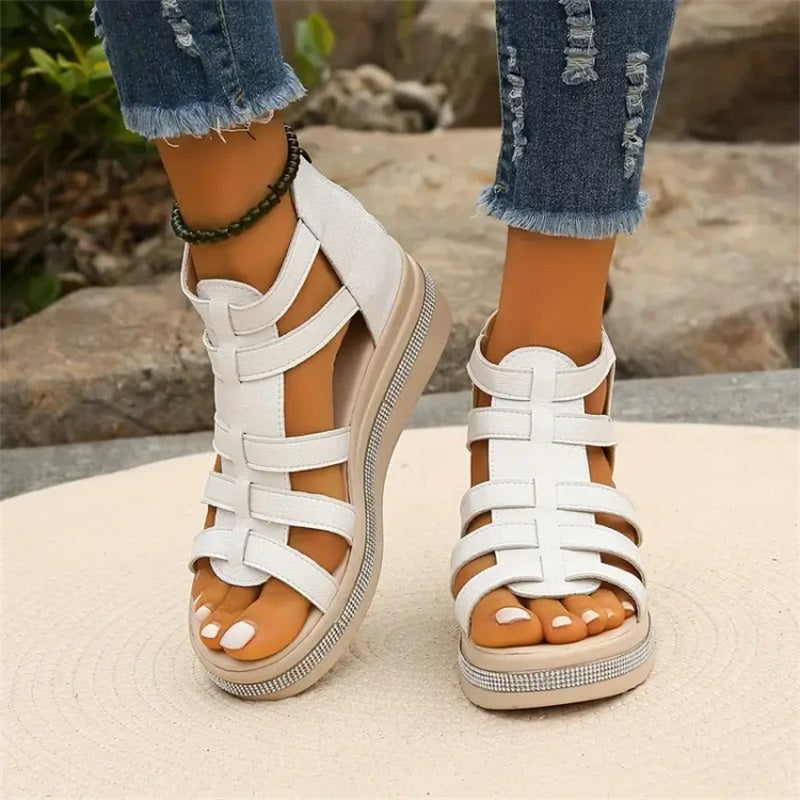 Queena | Strappy Platform Wedge Sandals