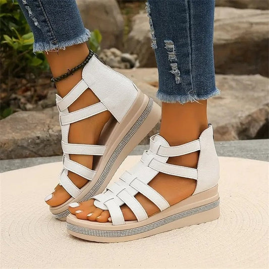 Queena | Strappy Platform Wedge Sandals