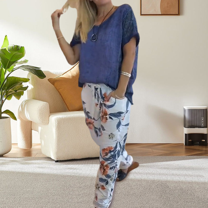Edurne | Floral Print Two Piece Set
