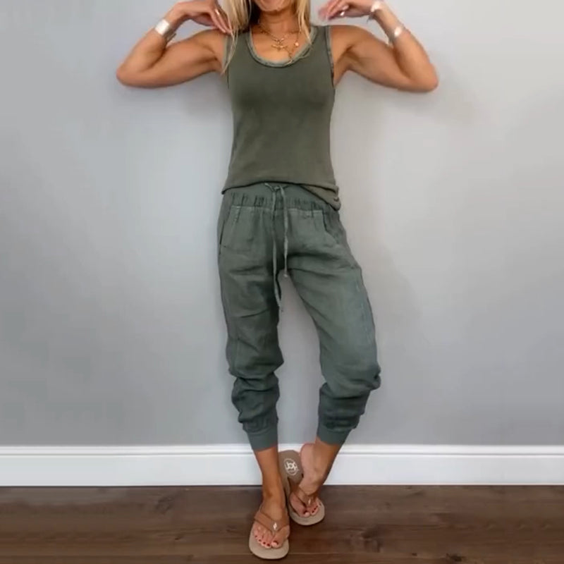 Shilli | Sleeveless Tank Top Jogger Set