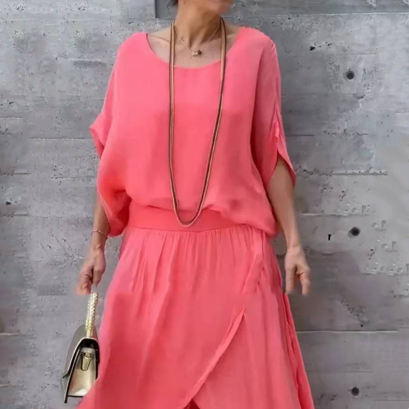 Alyson | Chiffon Batwing Sleeve Two Piece Set