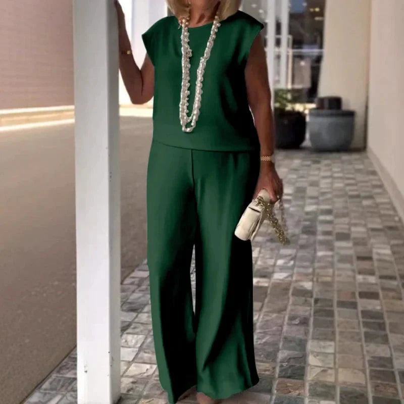 Danelia | Sleeveless Wide Leg Pants Set
