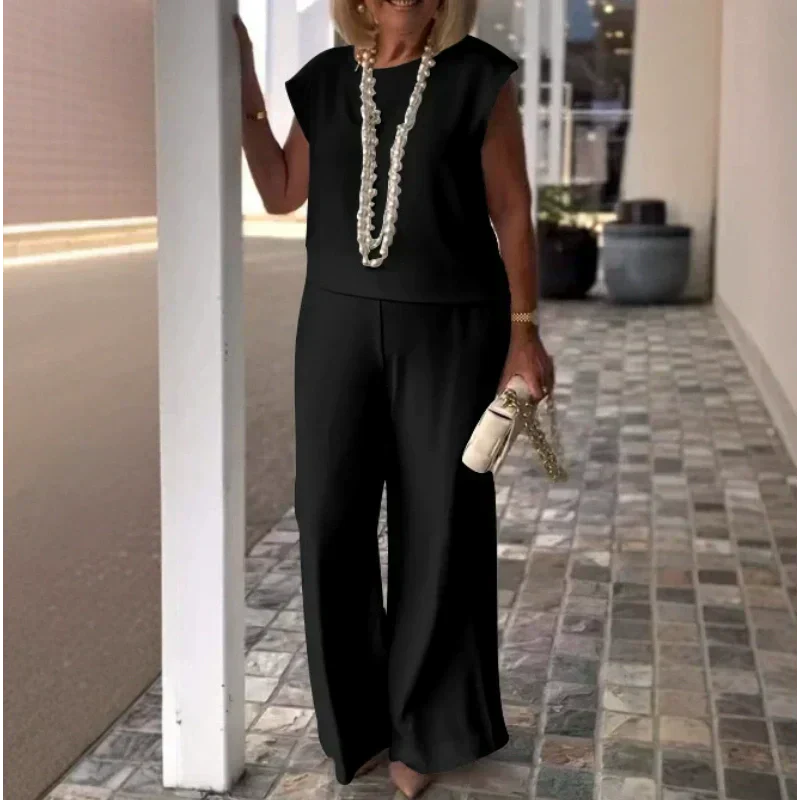 Danelia | Sleeveless Wide Leg Pants Set