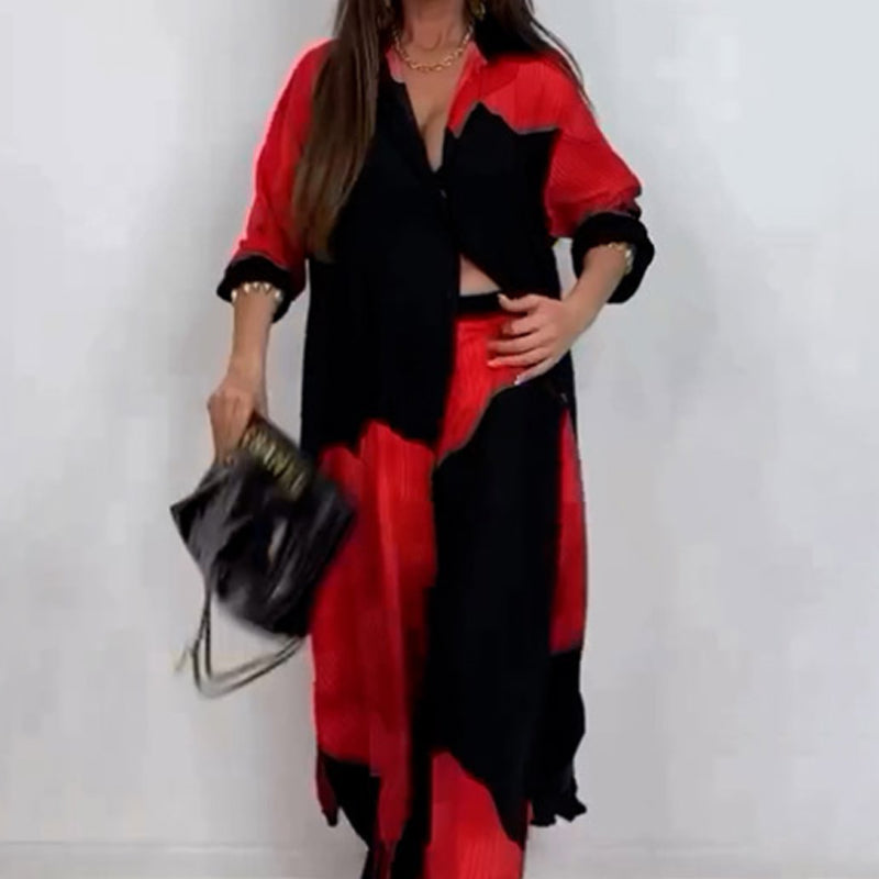 Dionicia | Button Down Shirt Drawstring Pant Set