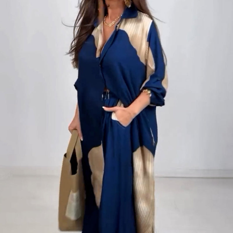 Dionicia | Button Down Shirt Drawstring Pant Set