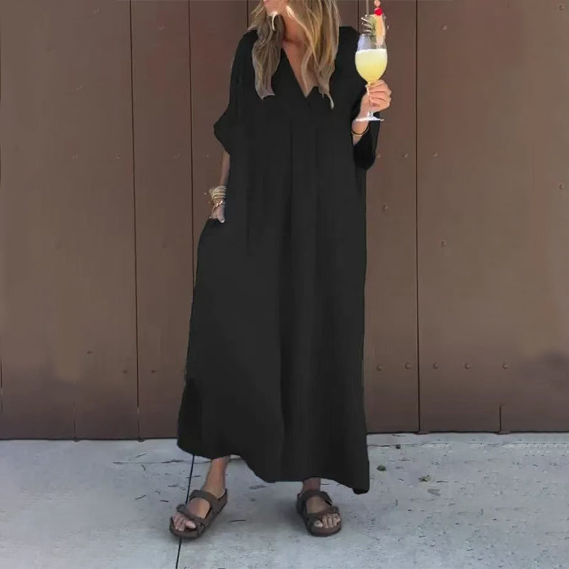 Arantxa | V-Neck Loose Fit Maxi Dress