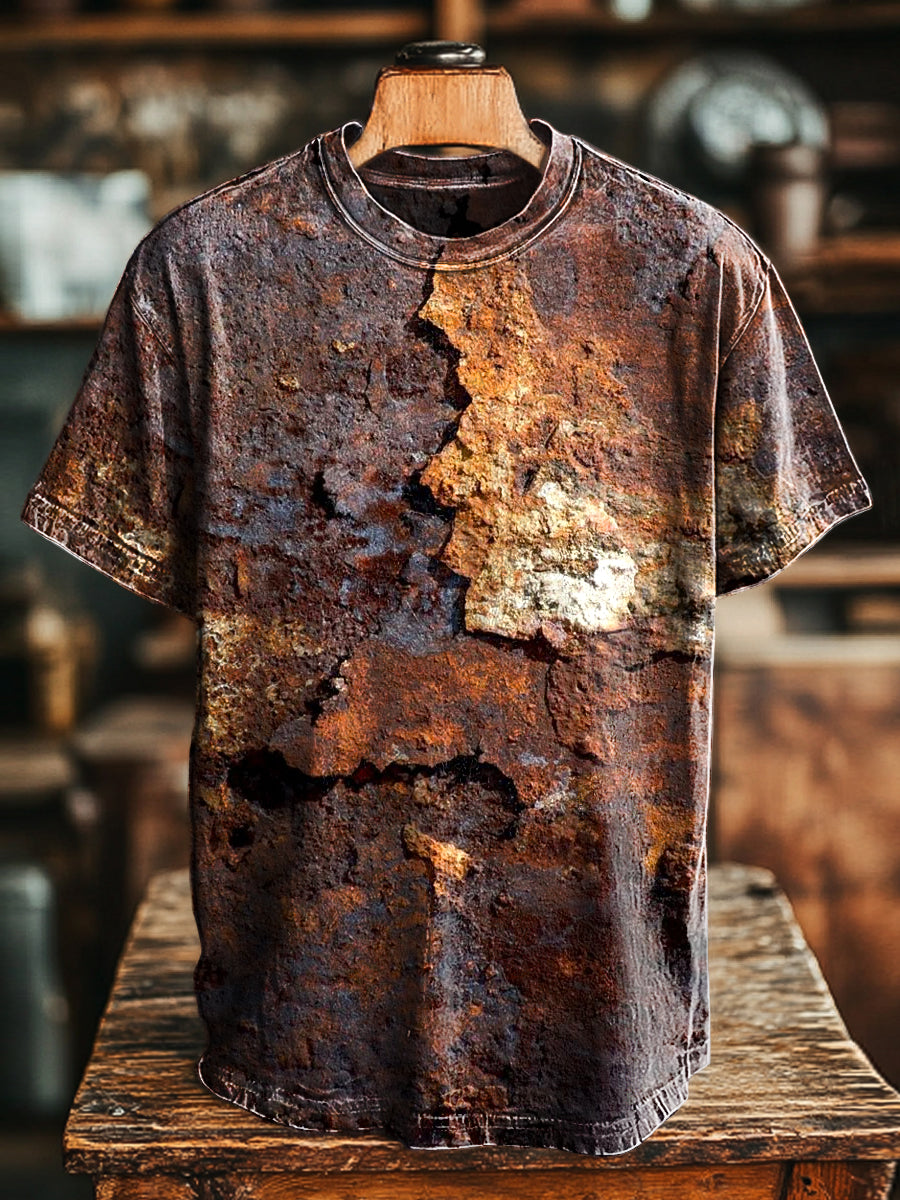 Francken | T-Shirt Rust Texture Graphic Print Crewneck