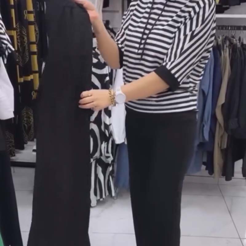 Dwiska | Hooded Striped Short Sleeve Top