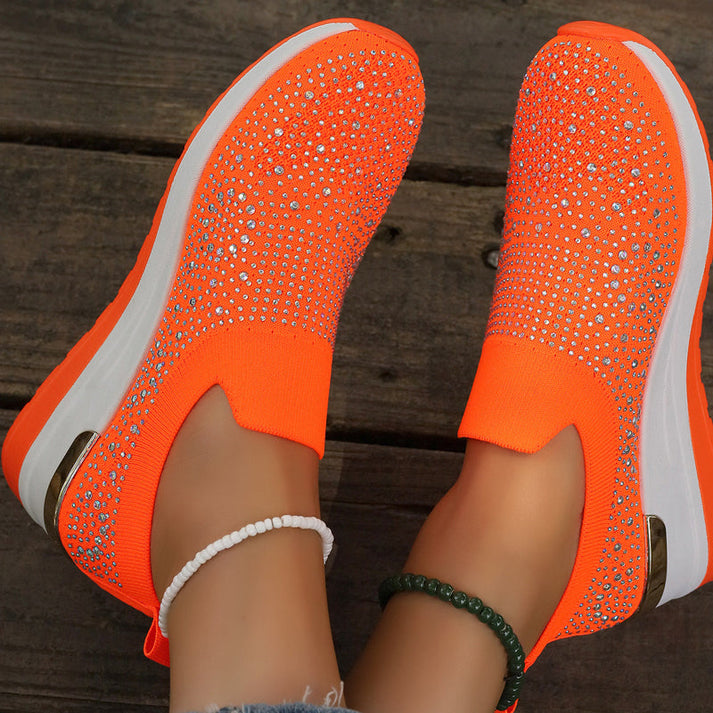 Haylay - Slip On Rhinestone Platform Sneakers