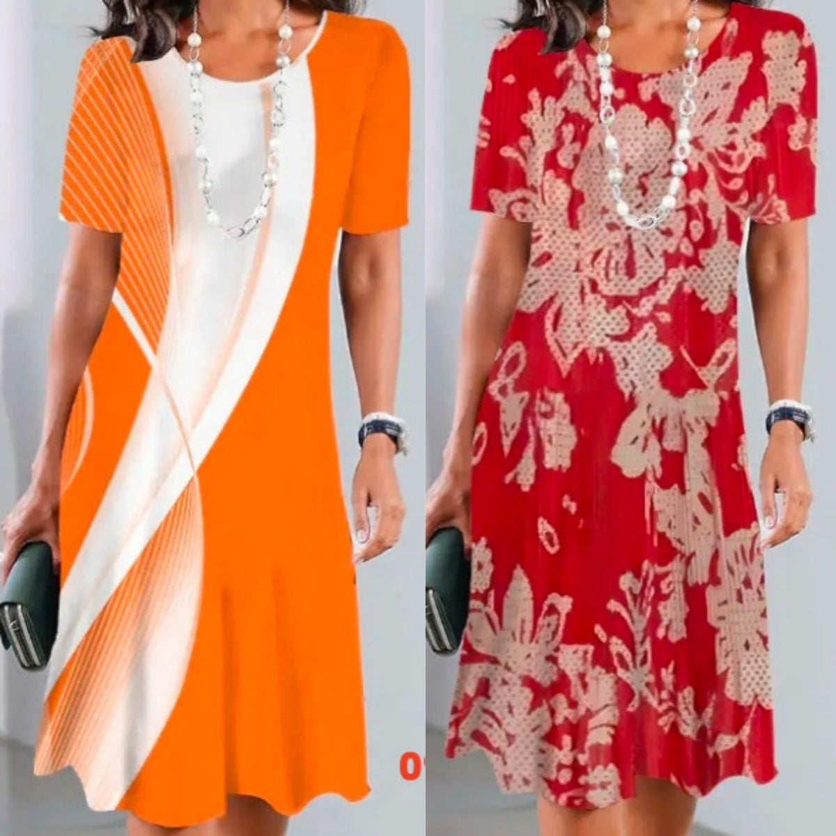 Lourah | Short Sleeve Butterfly Print Midi Dress