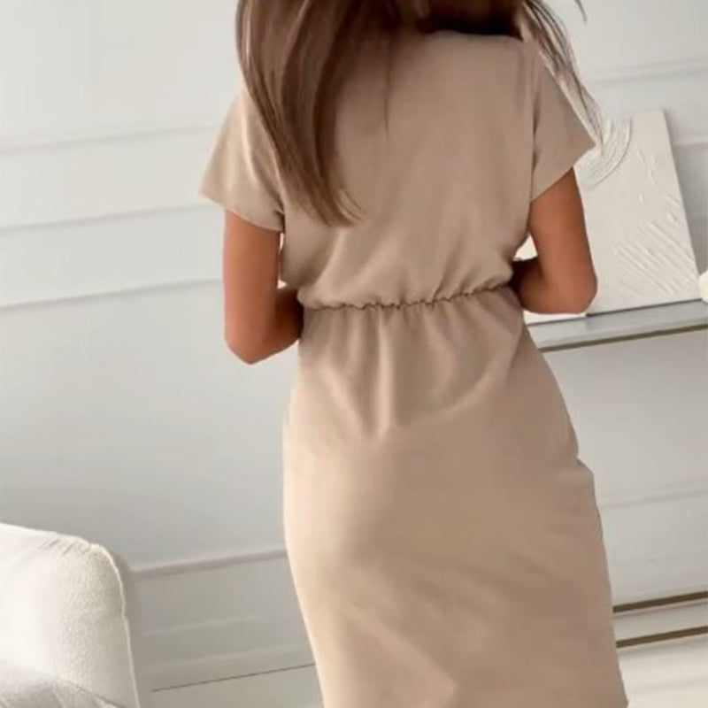 Jaclyn | Short Dress With V Neck Cinched Waist