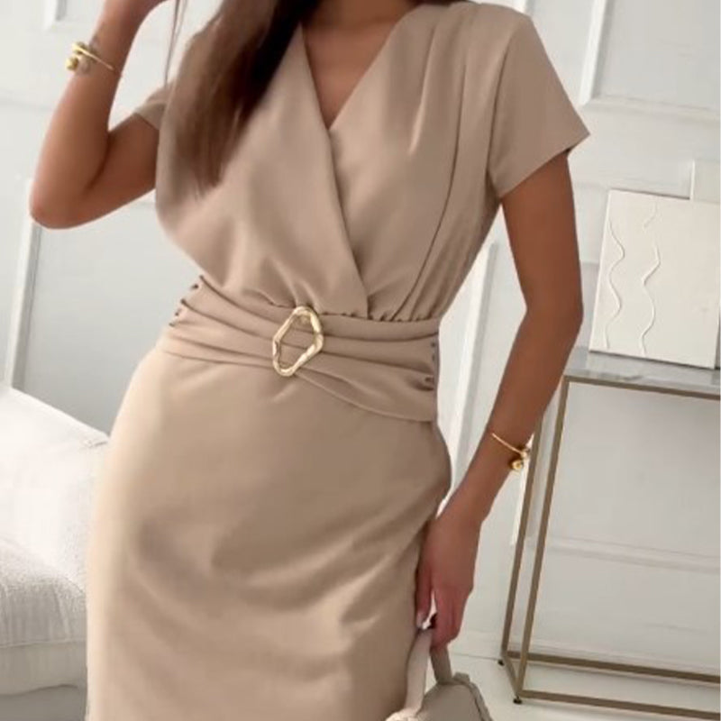 Jaclyn | Short Dress With V Neck Cinched Waist