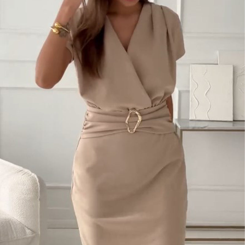 Jaclyn | Short Dress With V Neck Cinched Waist