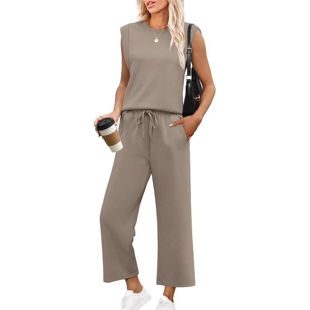 Odeta | Sleeveless Wide Leg Lounge Set