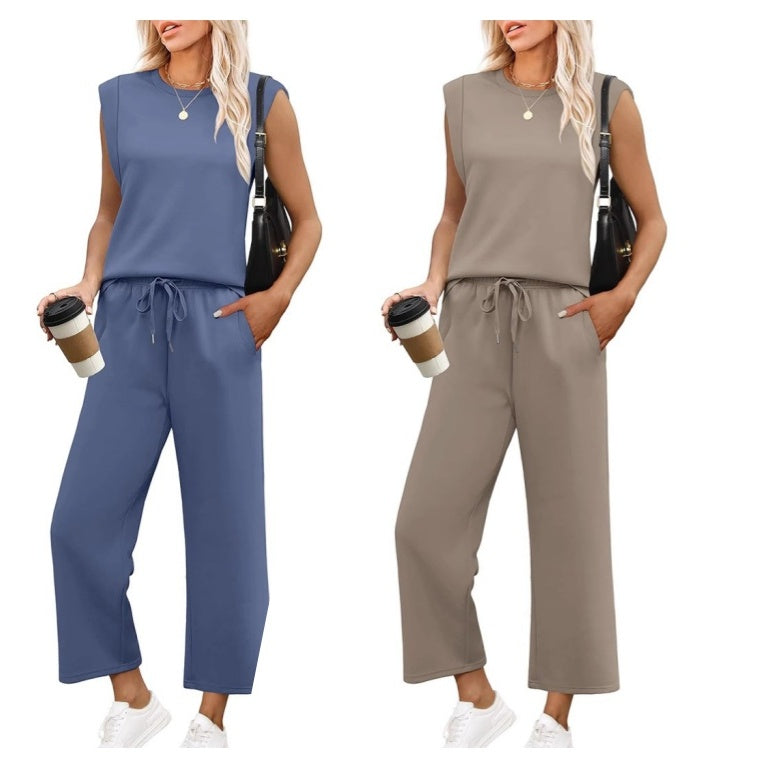 Odeta | Sleeveless Wide Leg Lounge Set