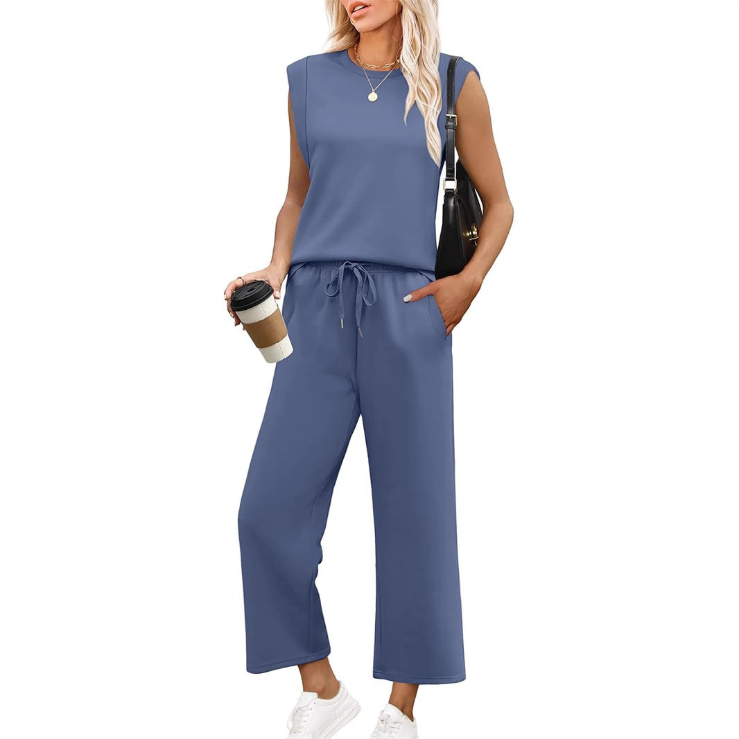 Odeta | Sleeveless Wide Leg Lounge Set