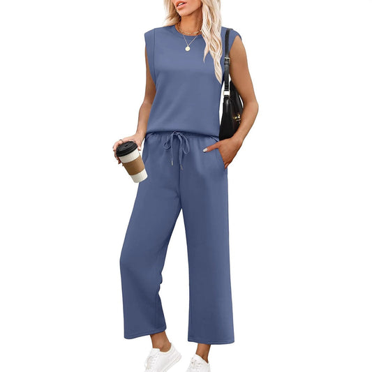 Odeta | Sleeveless Wide Leg Lounge Set