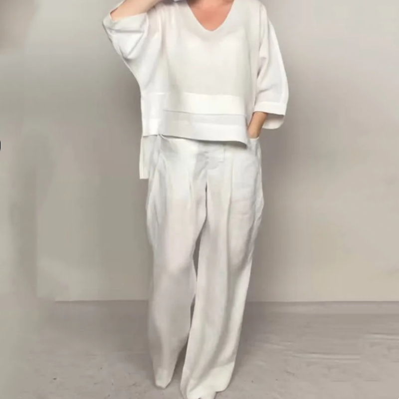 Ginevra | Wide Leg Two Piece Lounge Set