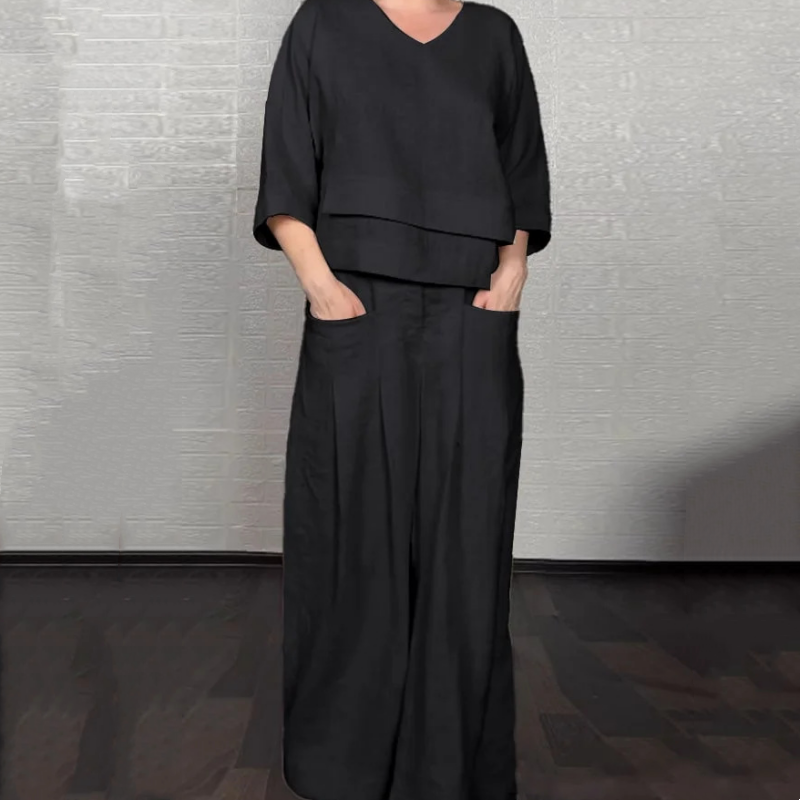 Ginevra | Wide Leg Two Piece Lounge Set