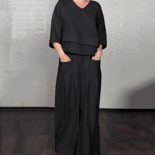 Ginevra | Wide Leg Two Piece Lounge Set
