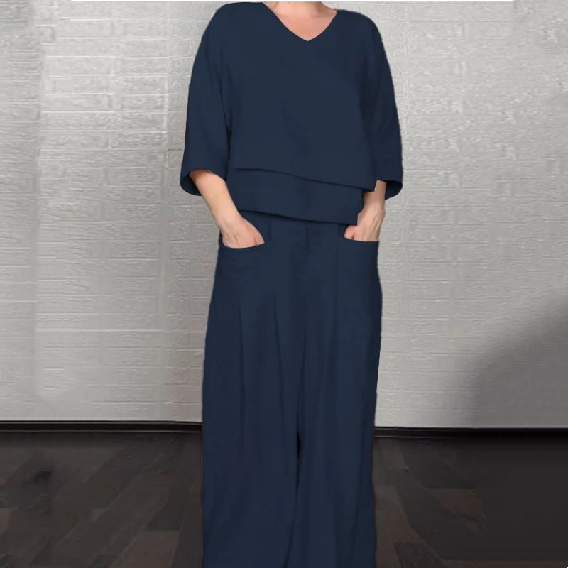 Ginevra | Wide Leg Two Piece Lounge Set