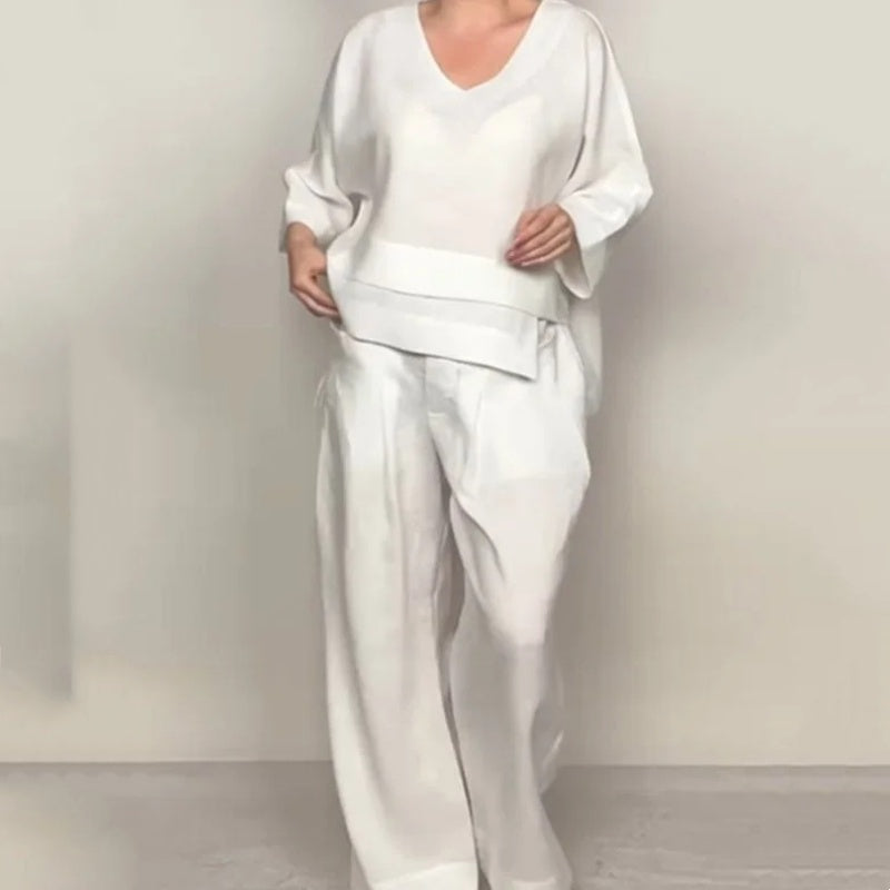 Ginevra | Wide Leg Two Piece Lounge Set