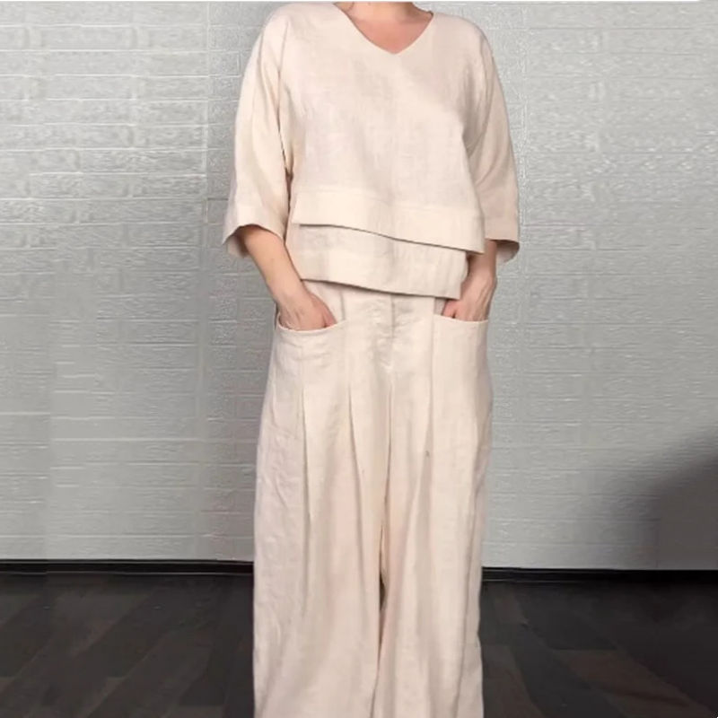 Ginevra | Wide Leg Two Piece Lounge Set