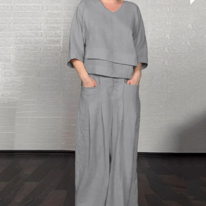 Ginevra | Wide Leg Two Piece Lounge Set