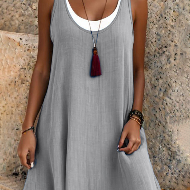 Billina | Sleeveless Layered Swing Midi Dress