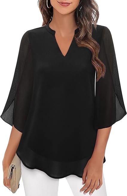 Styliani | Chiffon Split Sleeve Blouse