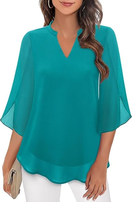 Styliani | Chiffon Split Sleeve Blouse