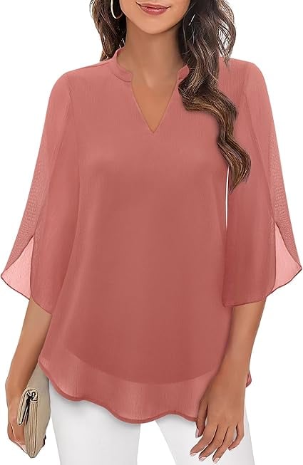Styliani | Chiffon Split Sleeve Blouse