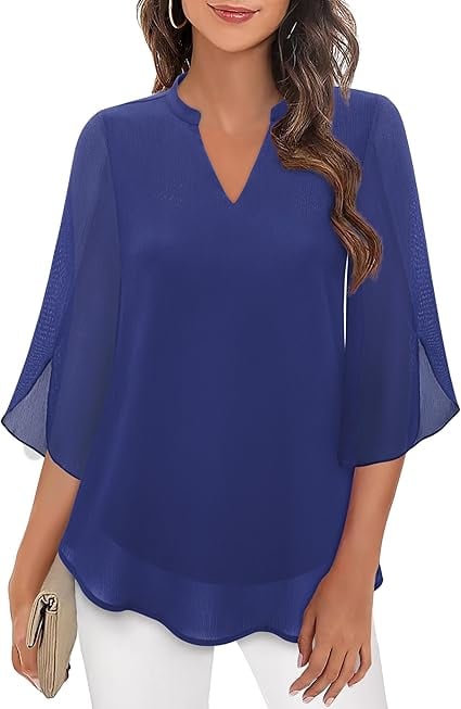 Styliani | Chiffon Split Sleeve Blouse
