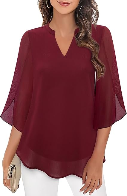 Styliani | Chiffon Split Sleeve Blouse